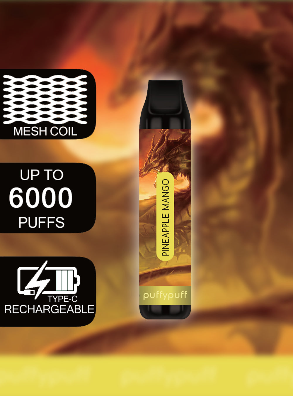 Puff 6000 Pineapple Mango