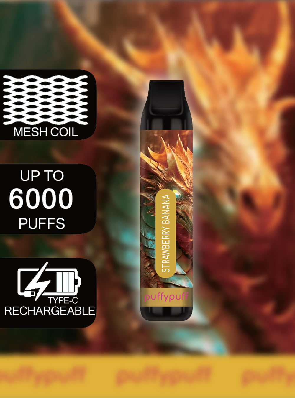 Puff bar 6000 Strawberry banana